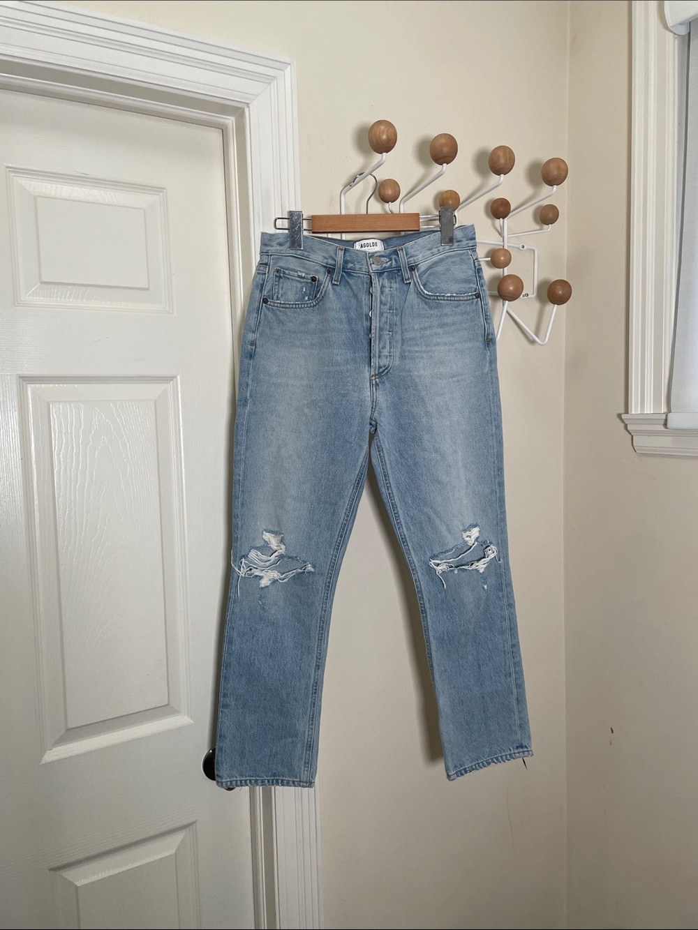 Aritzia - Agolde - Riley High Rise Denim Jeans - Blue - 27x24